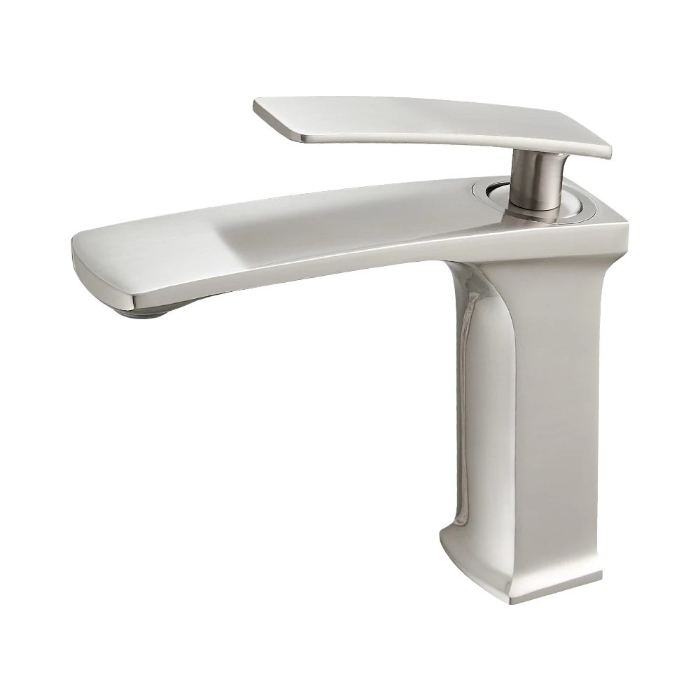 

Modern Design Brushed Nickel Brass Bathroom Faucet, Corrosion Resistant and Durable, Guaranteed Quality