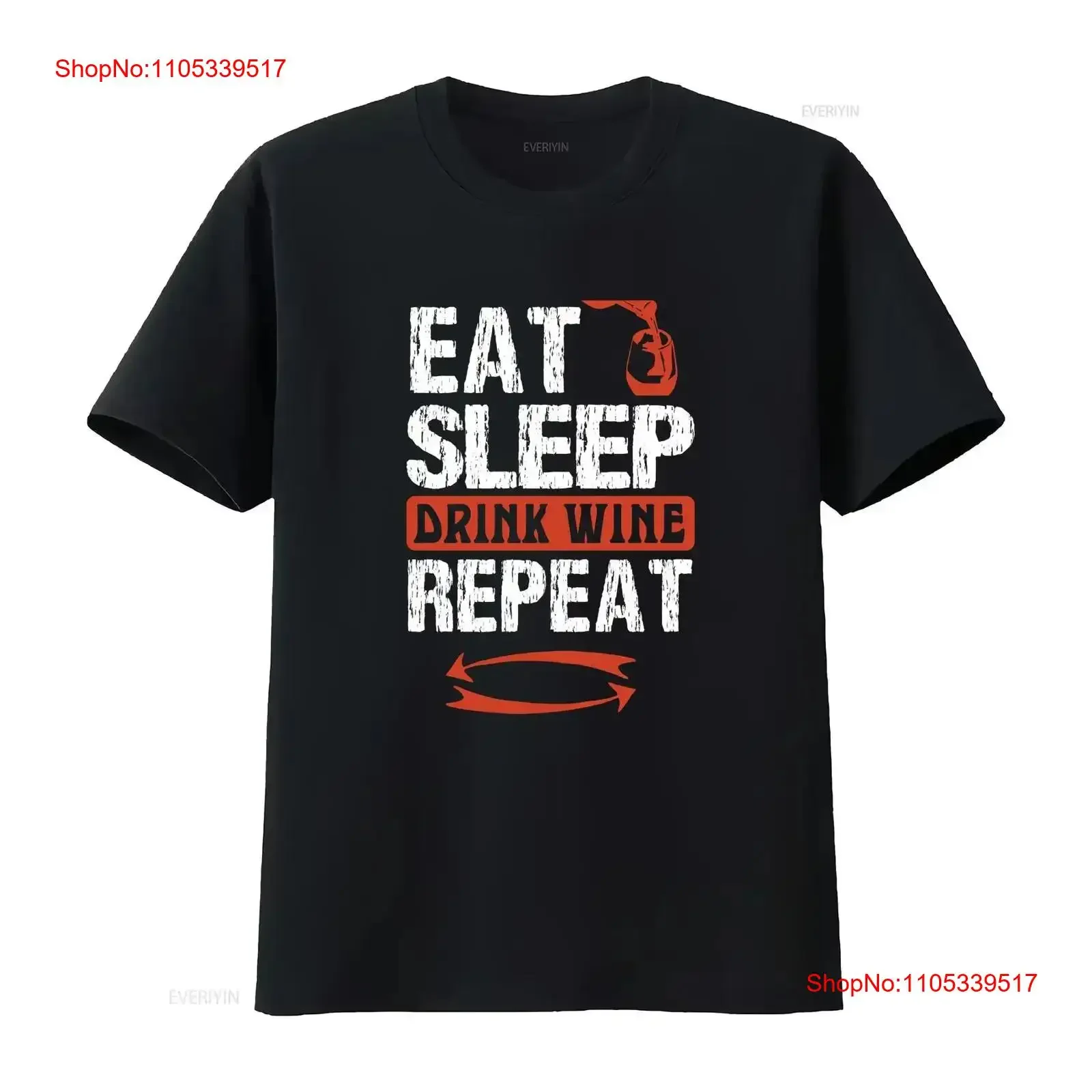 BGD Eat Sleep Drink Wine Repeat Fun Design T Shirt vintage Washed homme Comfortable graphic Stylish Breathable Casual vintage