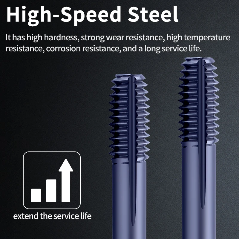 EIMOGE M42 Cobalt Steel Thread Forming Tap Set: Metric Machine Screw Taps for Hardened Materials, M1-M12 (6HX Tolerance)