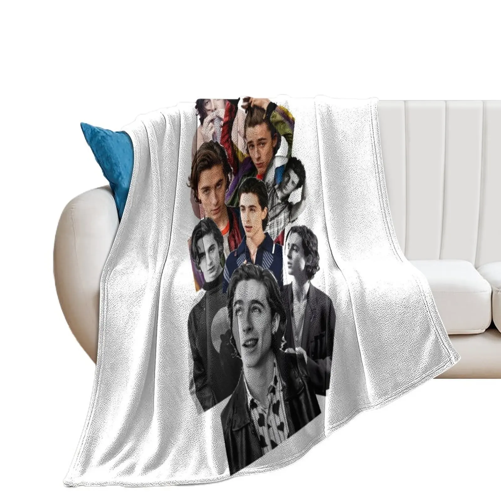 

Timothee Chalamet picture collage Throw Blanket Sofa Quilt Soft Plaid Baby Blankets