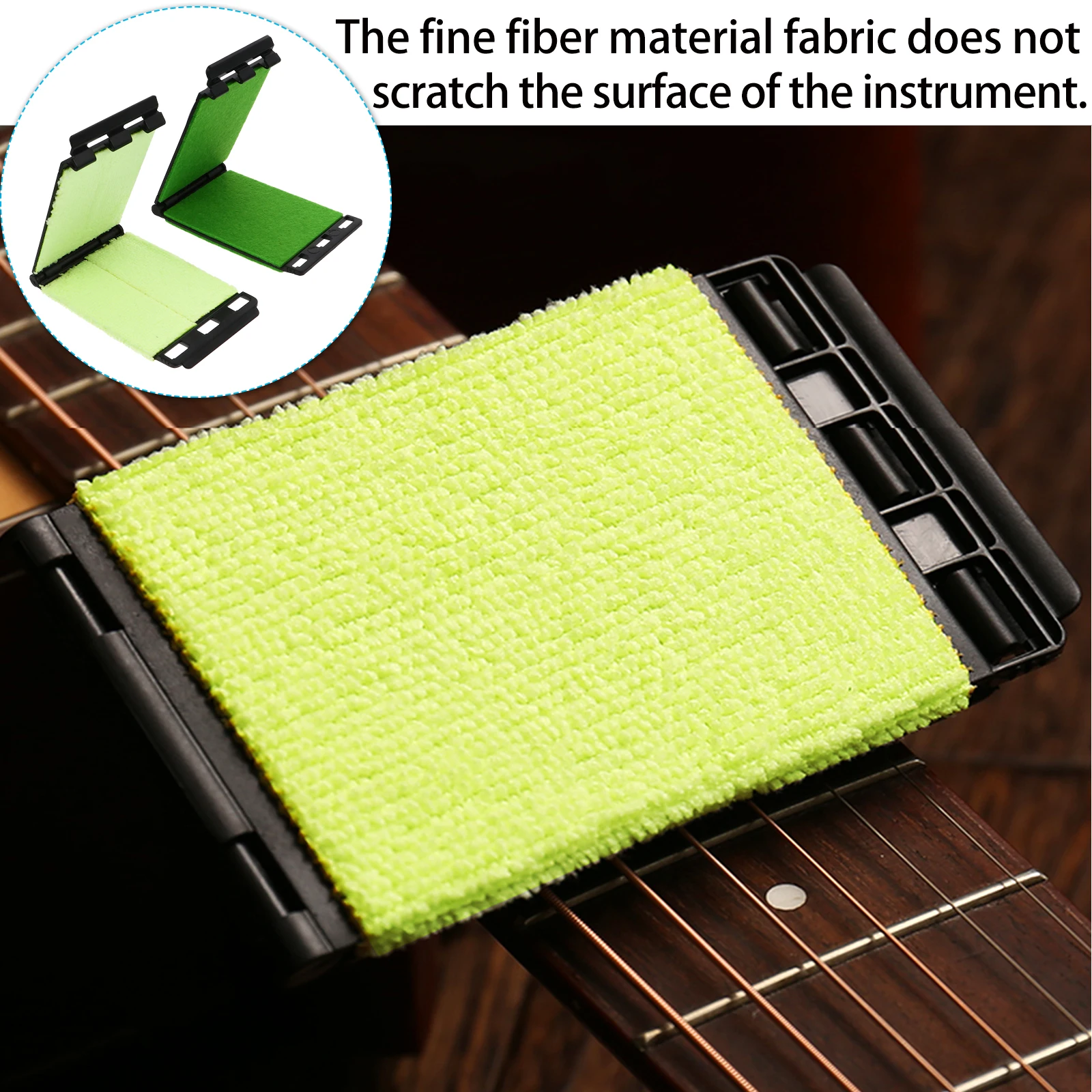 

2 Pcs String Cleaner Finger Board Guitar Fretboard Maintenance Tool Fingerboard Cleaning Cloth for Instrument Bass