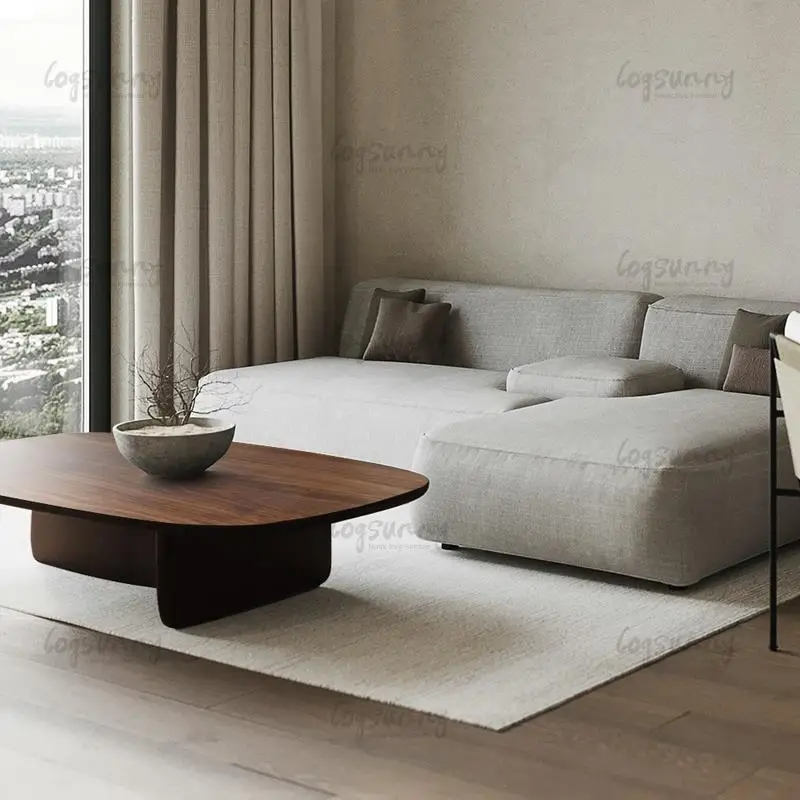 Solid wood coffee table Simple living room Wooden tea table Living room Log tea table