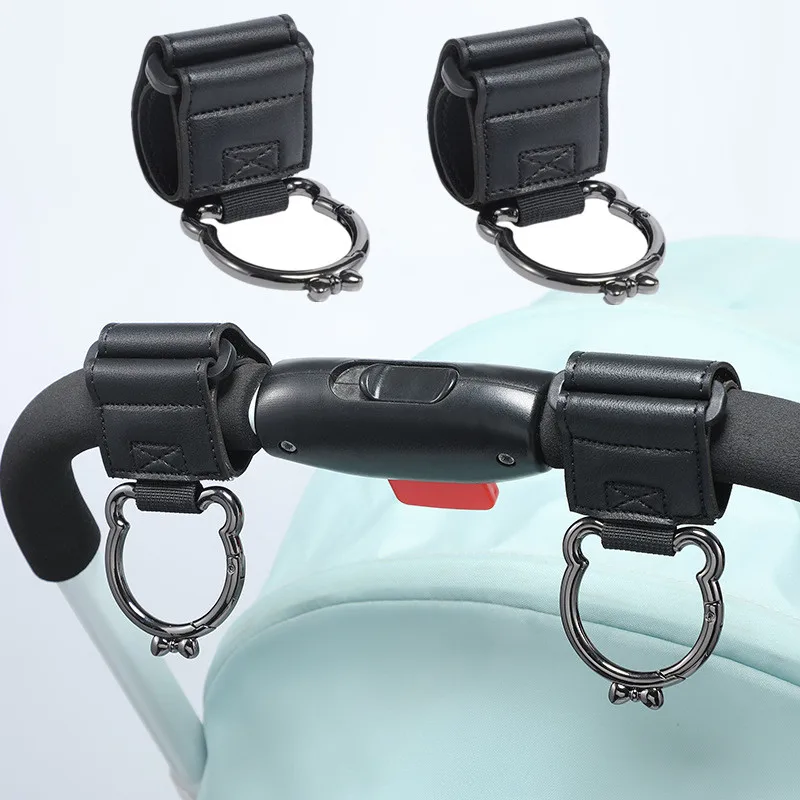 

Новые 1/2 шт. крючки для детской коляски из искусственной кожи, сверхгруженные кожаные зажимы для подвешивания коляски, крючок для подвешивания сумки для коляски с карабином