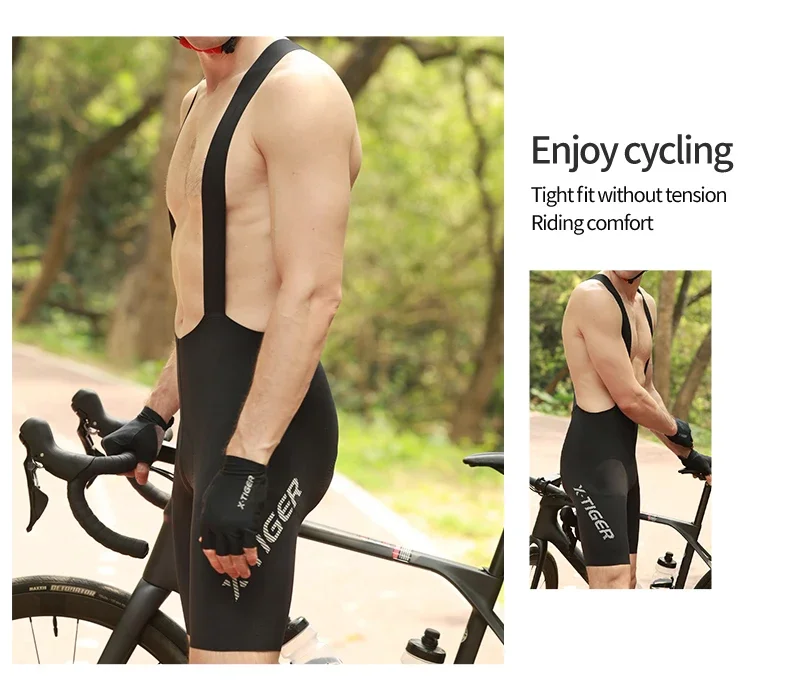 X-TIGER Cycling Bibs Men Comfortable Breathable Mtb Road Bike Shorts Quick-drying Sports Bib Pants
