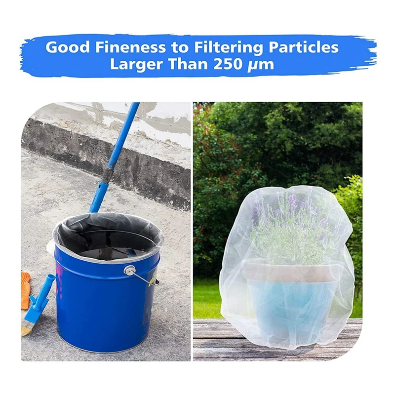 Paint Strainer Bags, 24Pcs White Fine Mesh Filter Bag, Bucket Elastic Opening Strainer Bags For Paint Gardening