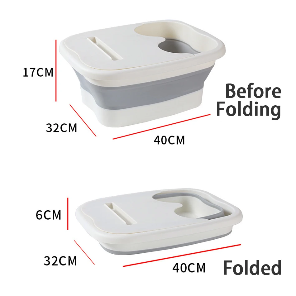 Portable Footbath Massage Bucket Easy To Store Foot Soaking Bath Tub Folding Basin for Winter warmth Relaxing and Pain Relief - view 6