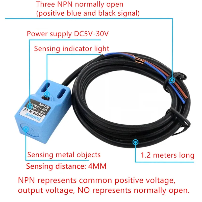Metal sensor SN04-N proximity switch three wire NPN normally open DC 5V-30V limit sensor 4mm