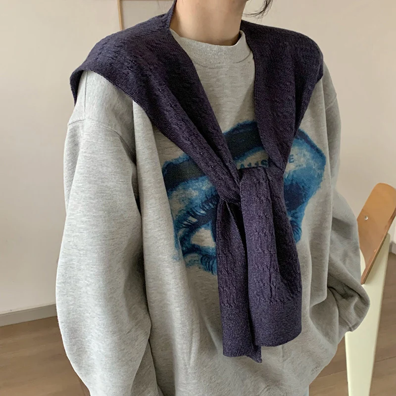 بلون محبوك الصليب وشاح الكورية قميص وهمية طوق شال شتاء دافئ وعصري الرقبة أدفأ امرأة وشاح جديد الخمار