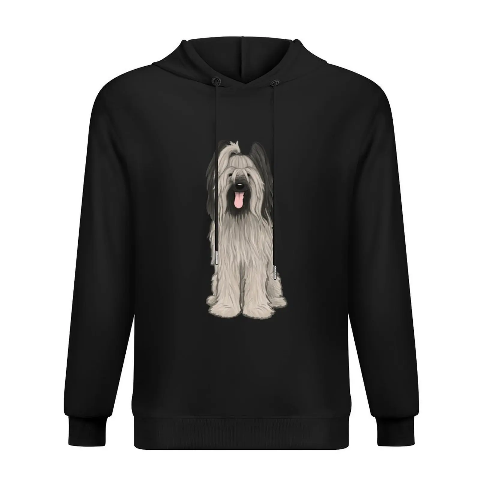 

Cute Briard Cartoon Dog Hoodie male clothes japanese style men's autumn clothes graphic t shirts men new hooded tee