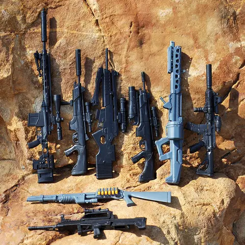 1/6 AK74 HK416 Assault Rifle MSR Sniper Rifle MG62 Machine Gun M1 Shotgun SL8 FN SCAR ARX160 Plastic Assemble Weapon for Soldier