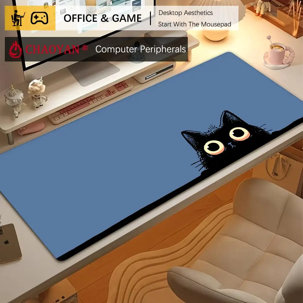 Artistic Aesthetic Cute Cat Mouse Pad Desk Mat Non-Slip Durable office mouse mat gaming mats with Stitched Edge HD printing