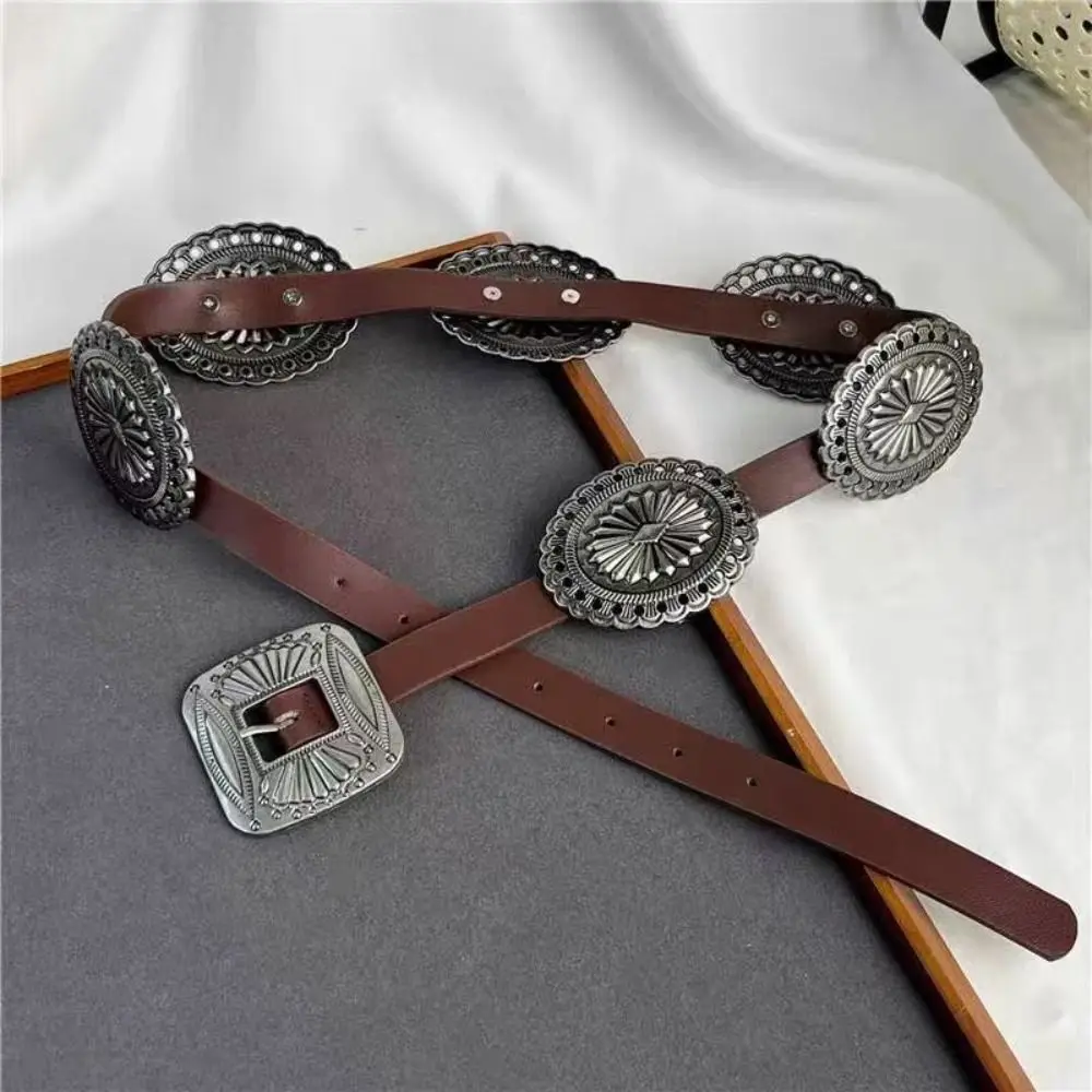 

Y2K Metal Carved Belts Wide Vintage Bohemian Style Belts Exaggerated Ethnic Style Ethnic Style Waistband Jeans Decorative