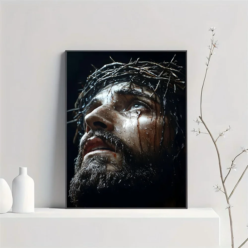 1pc frameless Canvas Son of God Jesus Cross Holy Light Wall Art, HD Canvas Print Poster, Suitable for Home, Living Room, Room De view 4