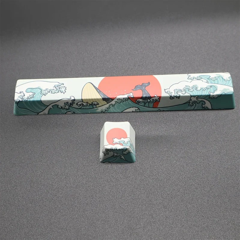 1pc/2pcs Coral Sea Keycaps,  PBT ESC + 6.25U Spacebar, OEM Profile for Cherry MX Switch Mechanical Keyboard DIY