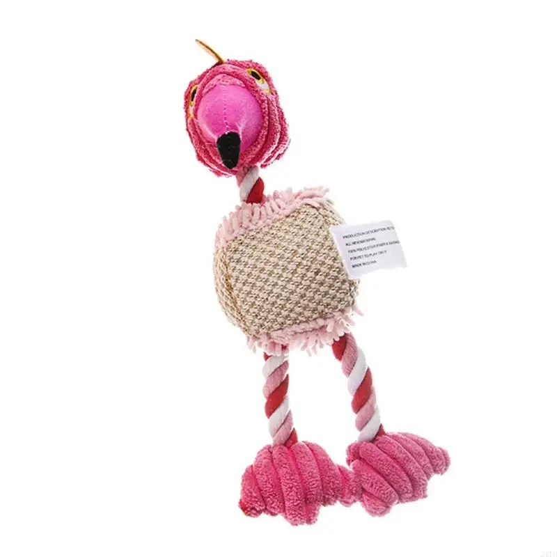 24TD Dog Molar Flamingo Toy Dog Fetching Toy for Indoor Dogs Rope Dog Fetching Toy