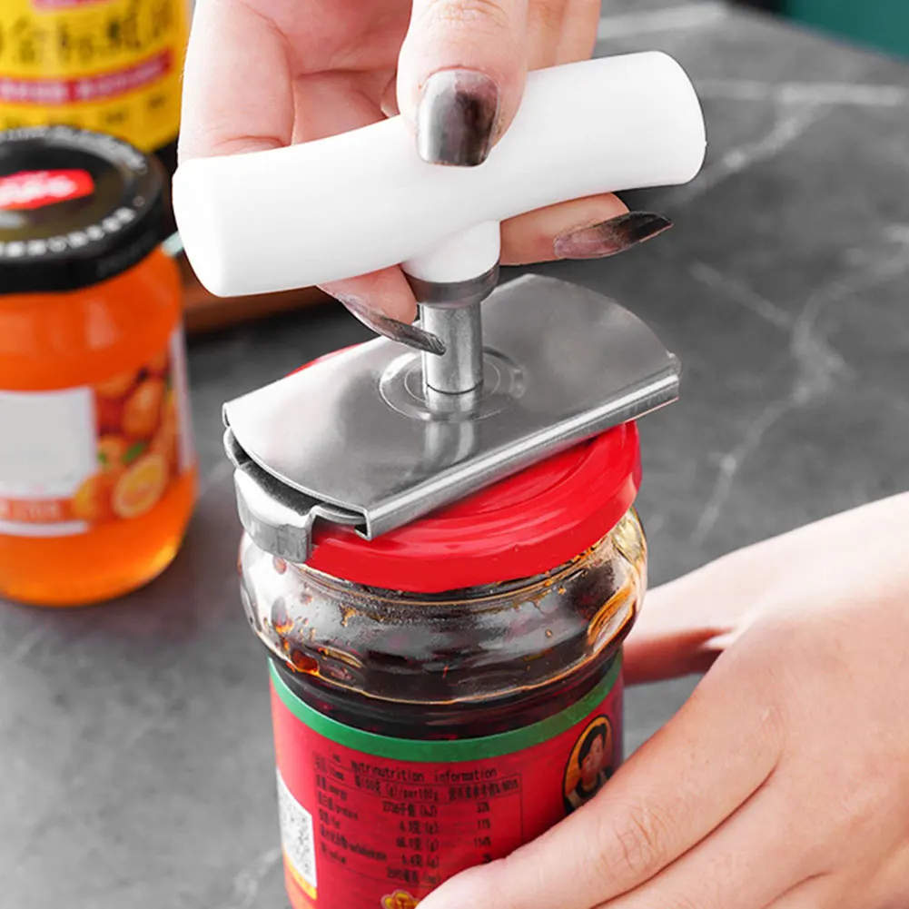 Stainless Steel Can Opener Labor-saving Unscrew Lid Multifunctional Opener Home Adjustable Rotating Bottle Opener Kitchen Tools