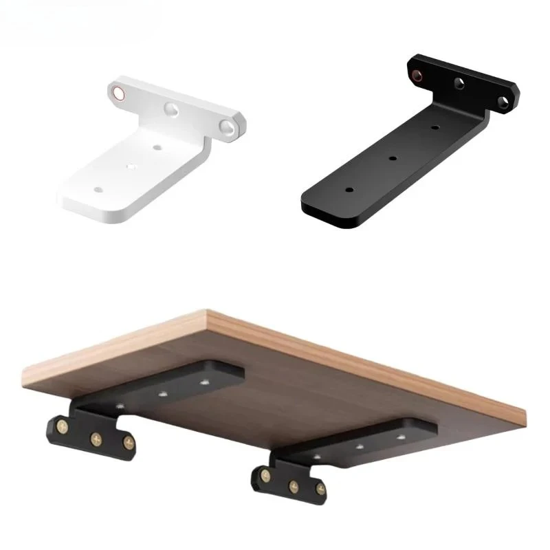 1 PC Black Hidden Wall Fixed Partition Storage Rack Shelves 400kg Bearing Capacity Suspended Tripod Brackets Wall Shelf Support