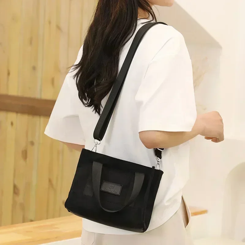 i-PPW3 Solid Color Waterproof Nylon Shoulder Bags Shopping Simple Personality Crossbody Bag Women's Fashion Handbag