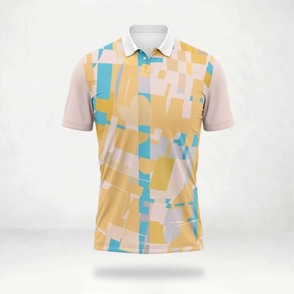 

Men's Polo Shirts Golf Shirt Button Up Breathable Quick Dry Moisture Short Sleeve Mans Clothes Summer Tennis Sportswears Custom