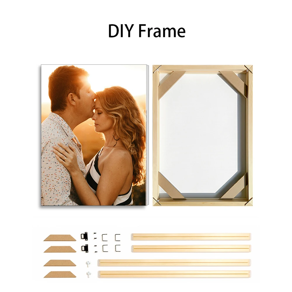 1 pc Custom Poster With DlY Wood Frame frameless poster,Custom PrintYour photo on Canvas,Personalized gift,Poster Printing