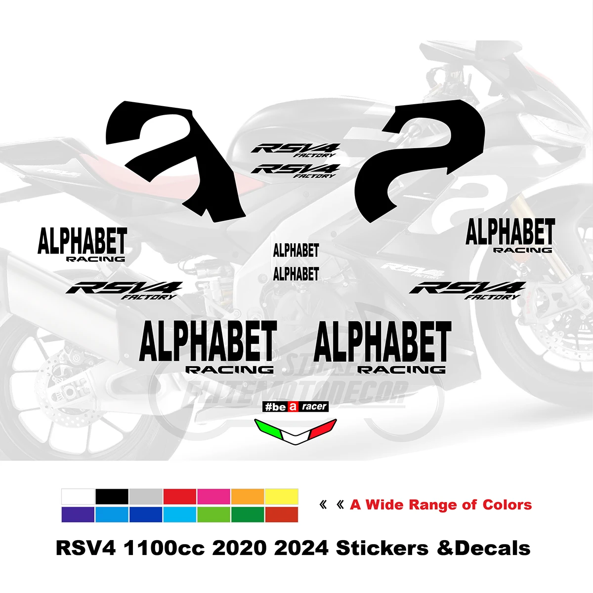 

Наклейки для Aprilia, аксессуары для мотоциклов, наклейки на обтекатель RSV4 1100 2020 2021 2022 2023 2024, новый комплект наклеек для полного автомобиля RSV4