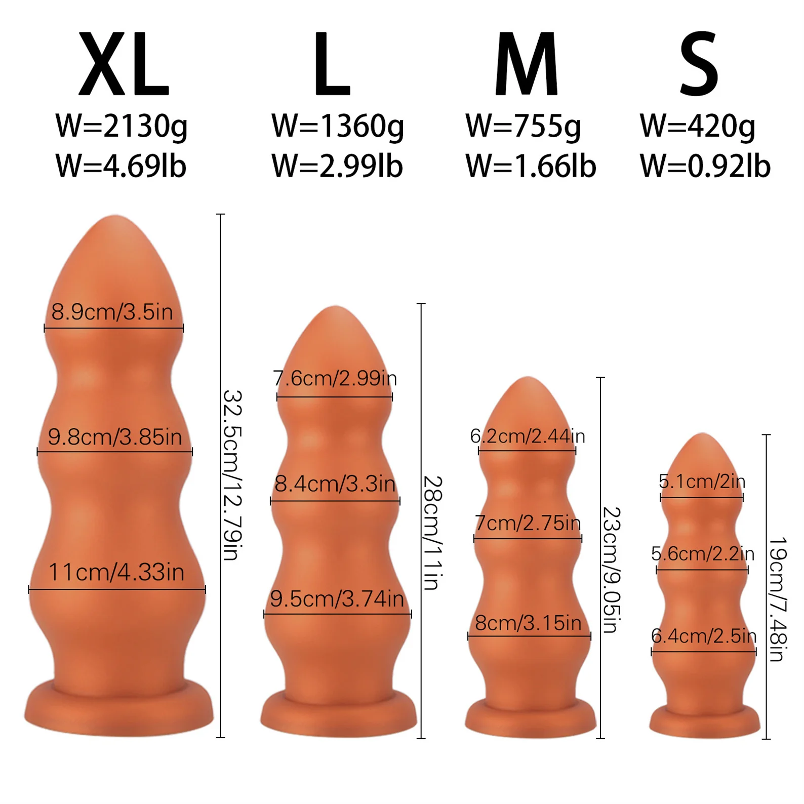 4 Size Big huge anal beads butt plug smooth soft silicone dilatador anal dildo penetration anal toys buttplug