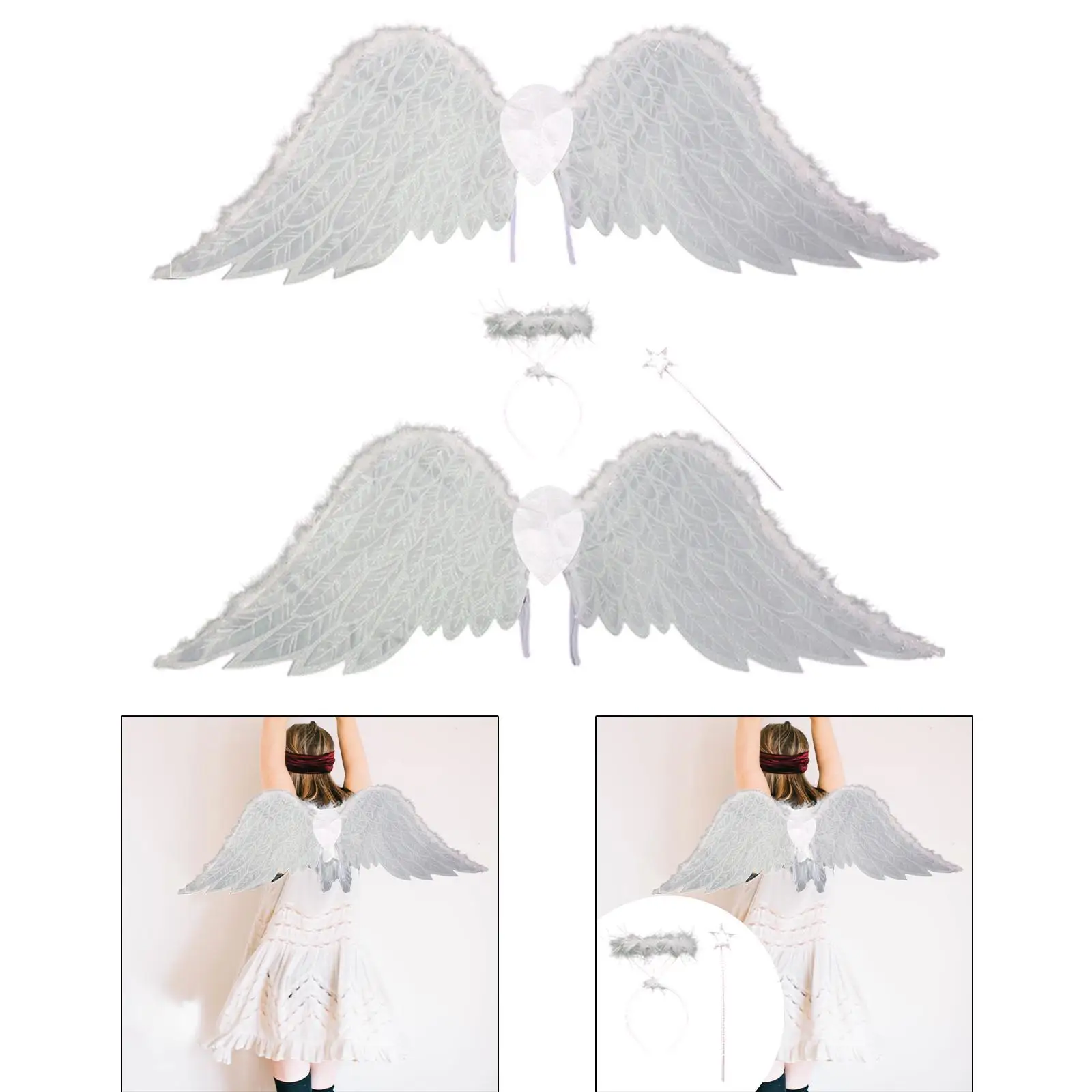 

Performance Fairy Wings Soft Lightweight Angel Wing Costume for Wedding Stage Cosplay Carnival Dress
