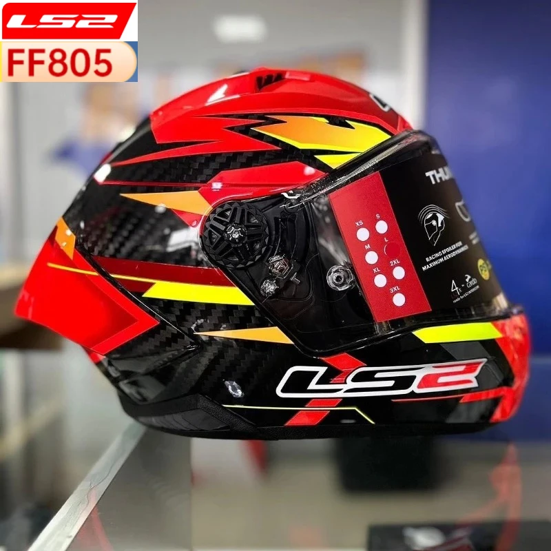 

LS2 Carbon Fiber Motorcycle Helmet Men's and Women's Locomotive Racing Full Helmet Race Helmet Universal Thunder Feng FF805