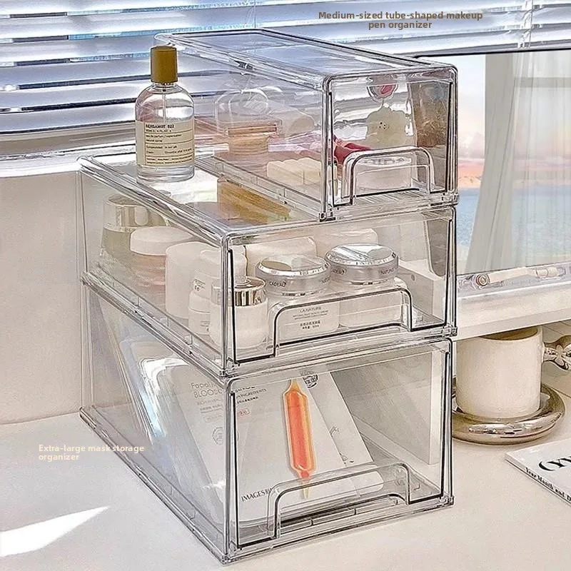 

Acrylic Der Sle Mask Storage Box Cosmetic Organizer Large Capaci Dustproof Desktop Organizer Nordic Sle Rectangular Box