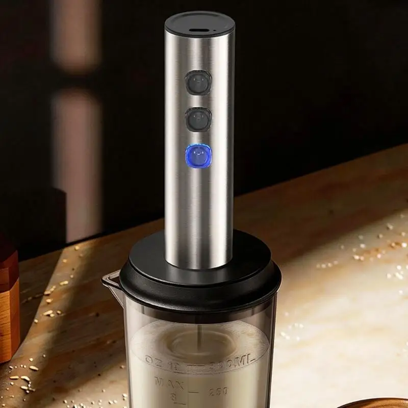J1HF Portable Rechargeable Electric Milk Frother Foam Maker Stainless Steel Handheld Foamer Drink Mixer Coffee Frothing Wan