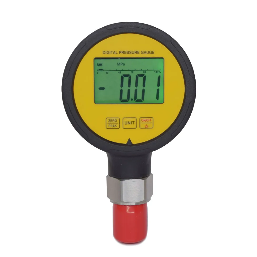 Digital Pressure Gauge Accuracy 1%FS for Hydraulic Water Air Oxygen Waterproof IP65 Diameter 80mm