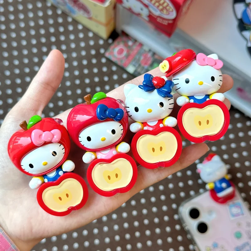 Toptoy Hello Kitty Apple Party Series Paste Cute And Interesting Beans Blind Box Smartphone Tablet Decoration Toy Periphery Toy view 4