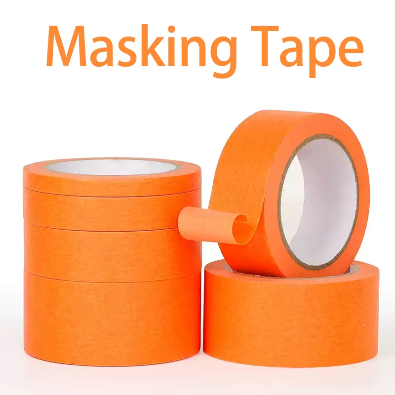 Orange Washi Tape for Grouting, Color Separation Stickers, Adhesive Tape for Spray Paint Decoration, Damage-Free Exterior Wall