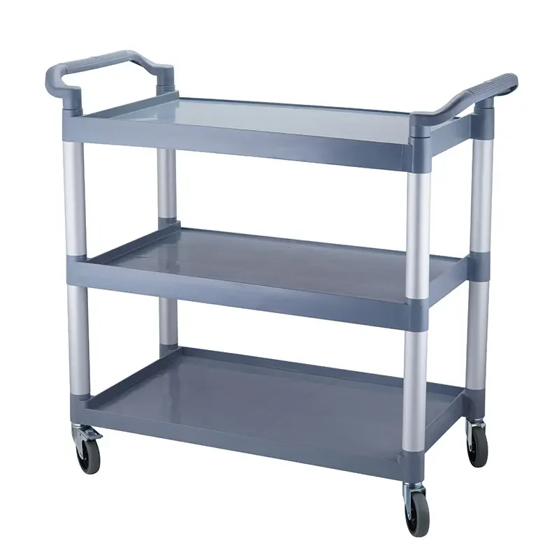 Commercial 3-Tier Plastic ServiceTrolley for Hotels and Restaurants Bus Service Equipment Functional Carts