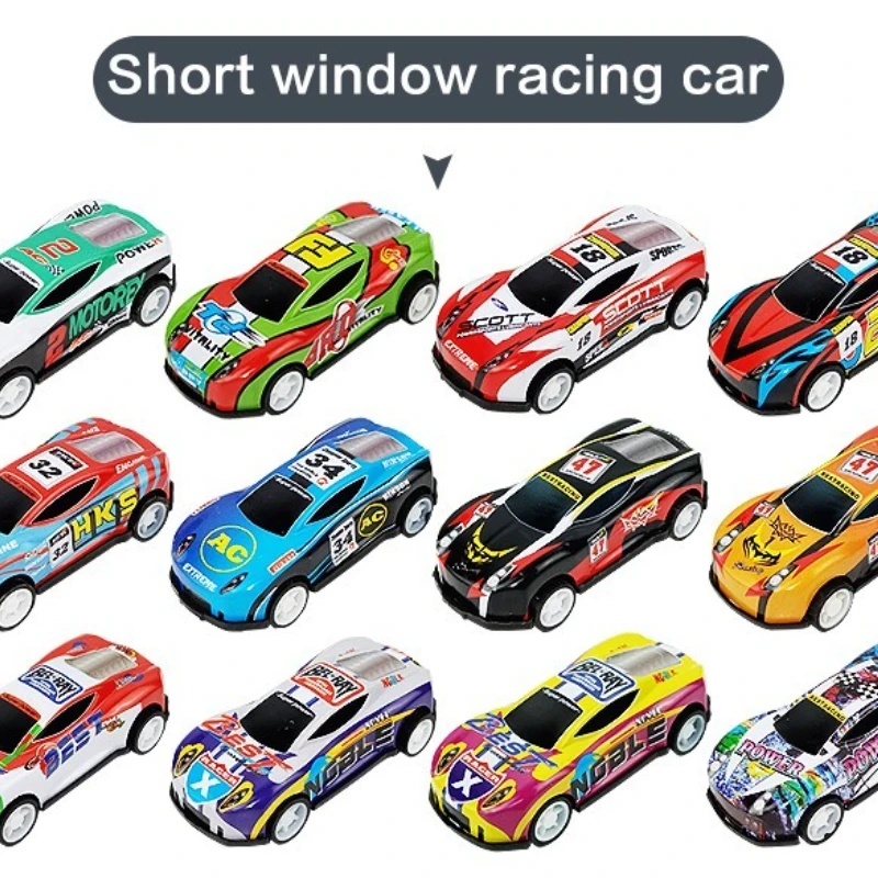 6.8CM104Short window racing pattern random pull-back alloy car mini simulation drop-resistant car children's toy car