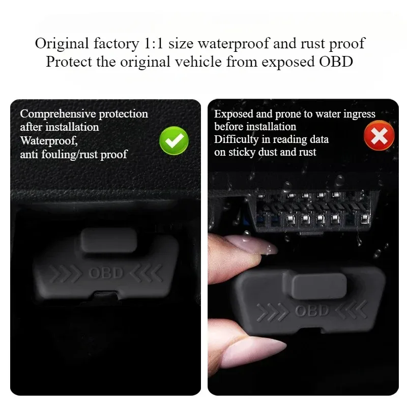 Silicone Car OBD Port Cover Waterproof Rust-proof OBD Port Lock Protective Sleeve Dust OBD Clogging Caps For Car Accessories ﻿