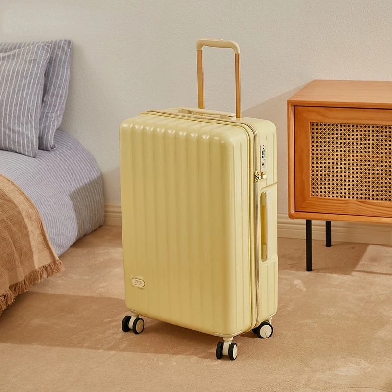 Simple Vertical Striped Trolley Case Fashion Waterproof Suitcase 20 Inch Small Silent Cabin Luggage Female 30 Inch