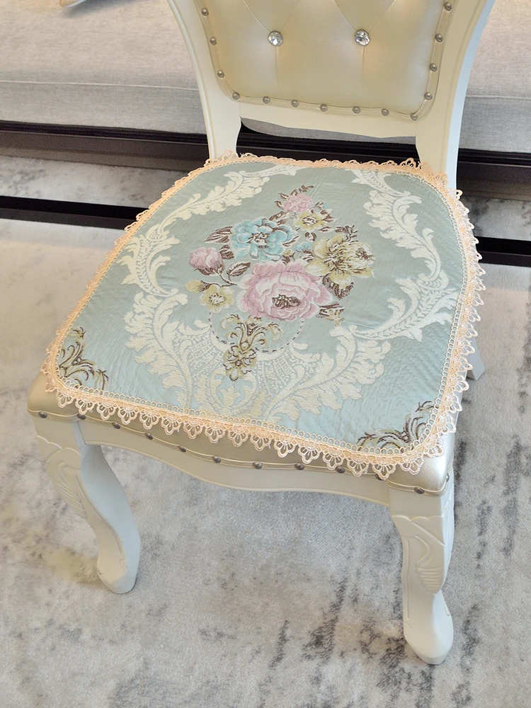

European Style Dining Chair Pad Simple Hoof Shape Arc Wide Front Narrow Back Cushion Four Seasons Universal Non-Sl...