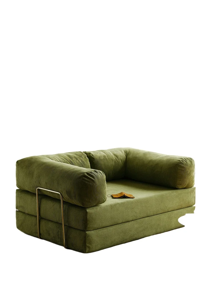

Corduroy fabric sofa living room bedroom combination module tofu block small apartment lazy sofa bed