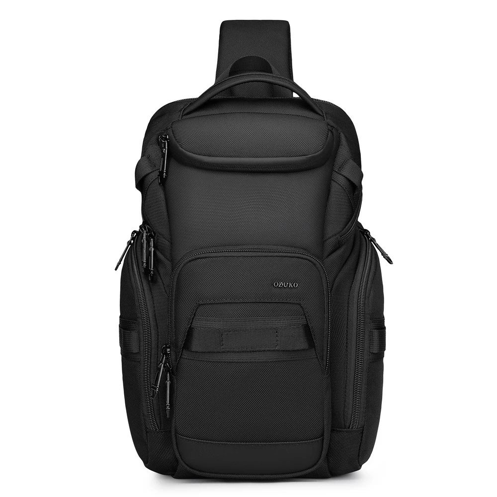 OZUKO Oxford fabric chest bag waterproof crossbody bag men's high-end sense large capacity business commuting outdoor chest bag
