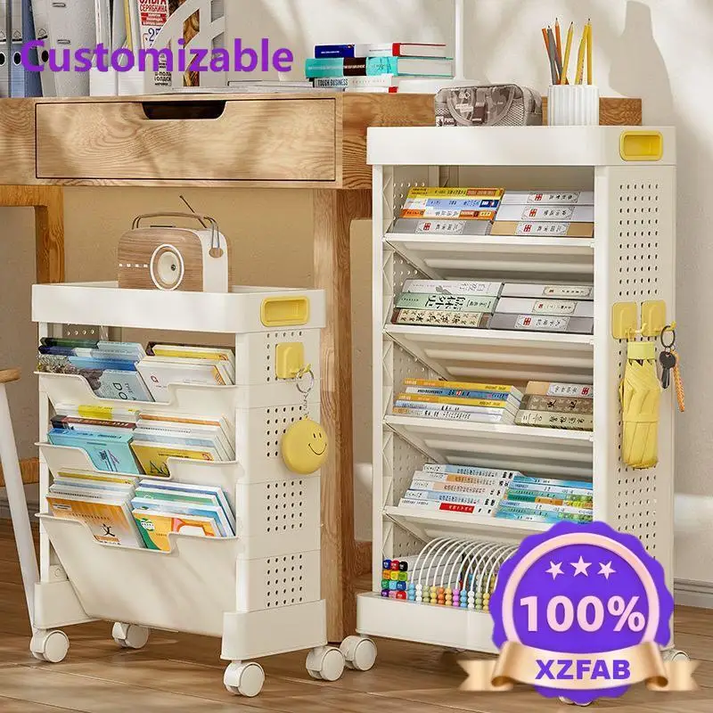 Factory Direct 2026 School bag shelf mobile multi-layer classroom table side storage books under table artifact desktop side