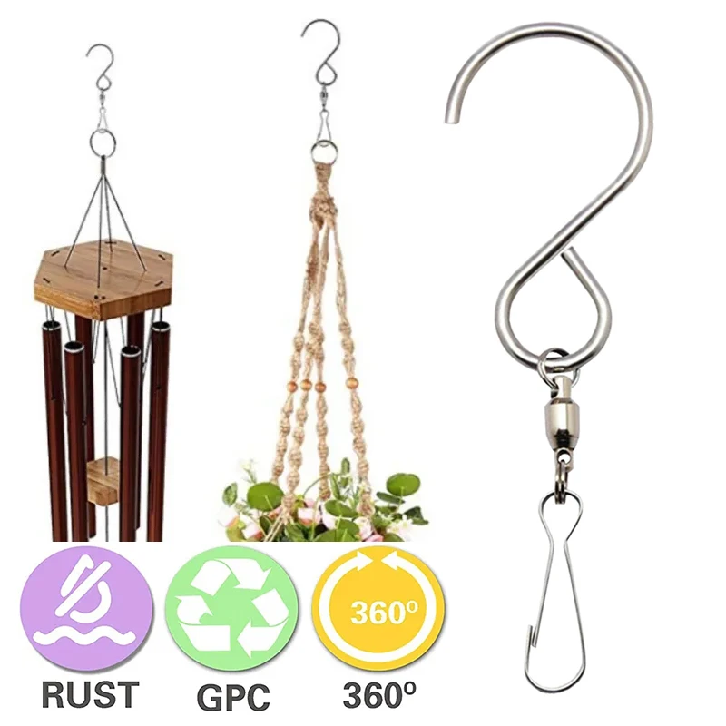 Lembeauty Swivel Hooks Clips for Wind Chimes Hanging Plants Birdcage Party Ornaments Rotating wind chime hook