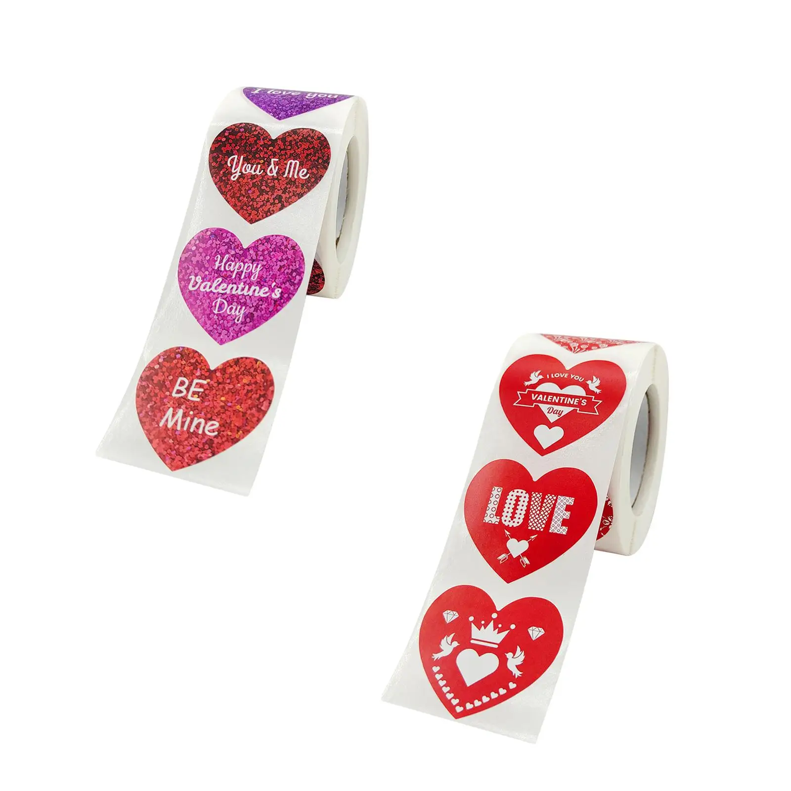 Heart Stickers Sealing Labels 500Pcs Valentines Day Decor Cards Making Scrapbooking 3.8cm Decorative Stickers for Engagement