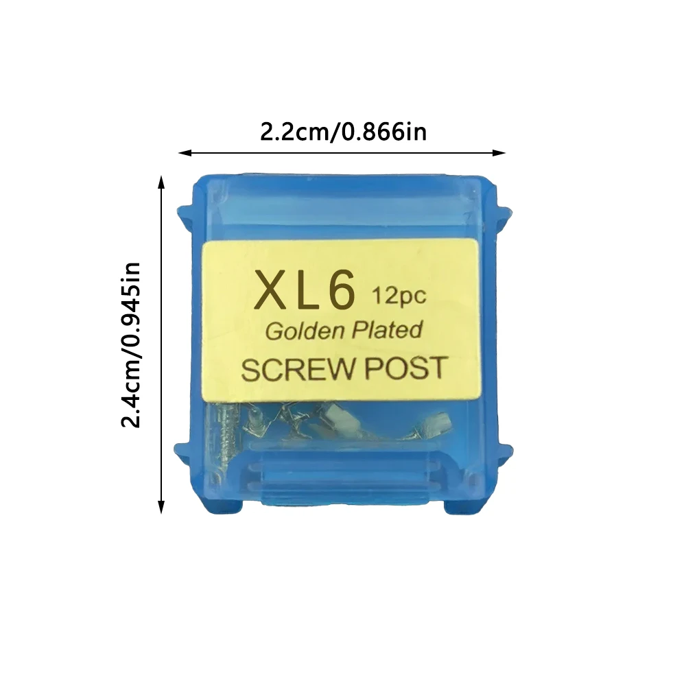 12pcs Premium Gold Plated Screw Post Kit (Stainless Steel) - Conical Retention Posts All Sizes S/M/L/XL Single Pack Refills