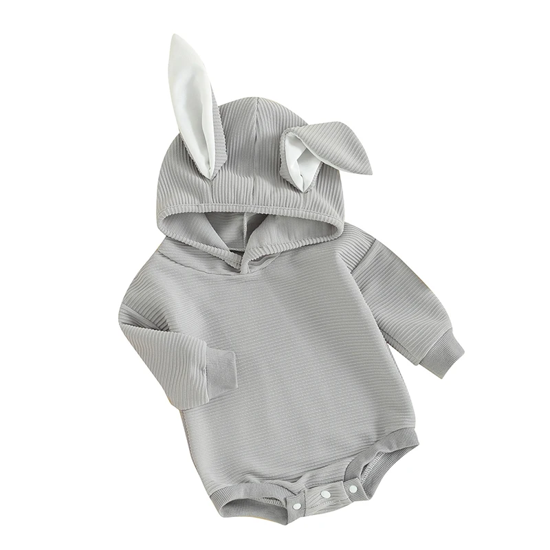 My First Baby Boy Girl Easter Outfit Bunny Ears Hoodie Bubble Romper Newborn Easter Clothes