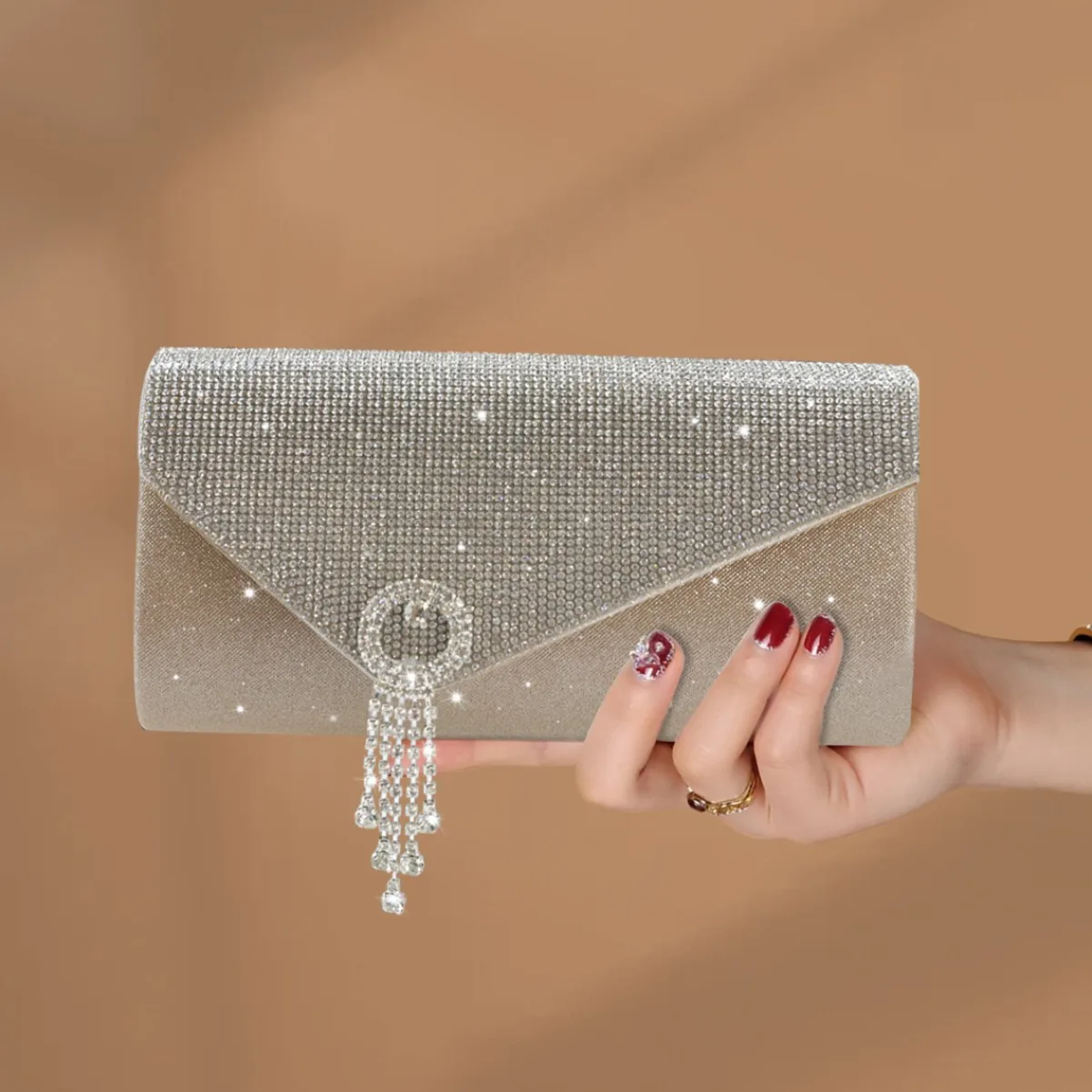 

Блестящая сумка с бриллиантовой инкрустацией, женская модная сумка на одно плечо, мерцающая звездная подсветка, великолепная сумка через плечо, вечерний клатч