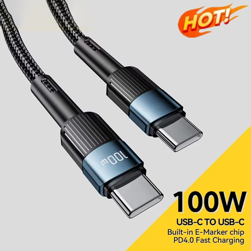 

Кабель USB Type-C на USB-C 60W/100W для быстрой зарядки PD, провод для зарядки Macbook, Samsung, Xiaomi, Type-C, USBC, 2026