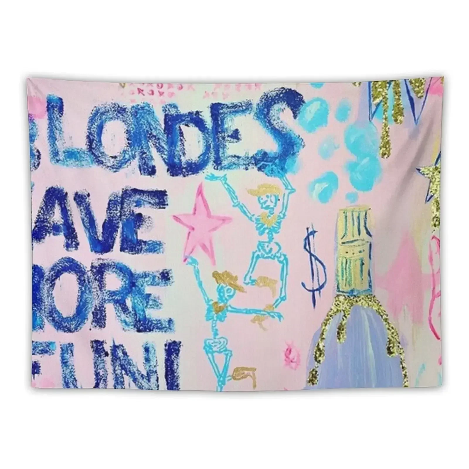 Blondes Have More Fun Tapestry Home Decor Aesthetic Kawaii Room Decor Room Decor Aesthetic Tapestry