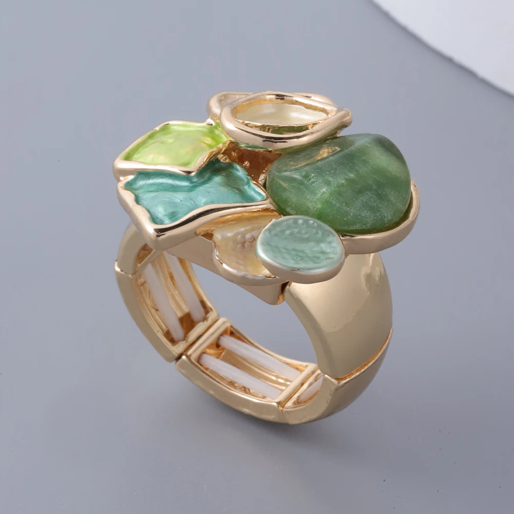 2024 New in Ring Colorful Enamel Adjustable Jewelry Rings Fashion Geometric Resin Rings for Women Party Holiday Gift Luxury