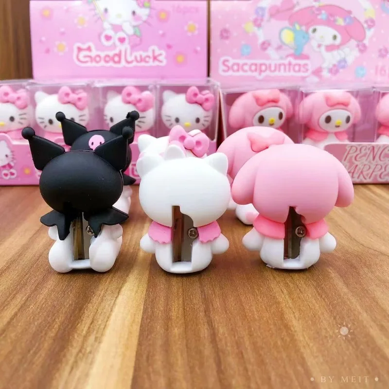 Hello Kitty Kuromi My melody anime cartoon eraser pencil sharpener two-in-one creative kawaii student stationery gifts wholesale